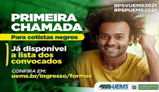 Publicada a primeira chamada para matrícula de cotistas negros