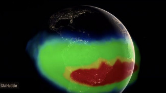 A Anomalia Magnética da América do Sul é pequena, mas está crescendo, e pode afetar satélites e espaçonaves (Foto: Nasa via BBC)