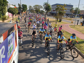Pedalada Lilás atraiu centenas de bikers em Ponta Porã