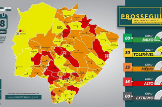 Prosseguir: Dourados, Campo Grande, Três Lagoas e Ponta Porã voltam para a bandeira vermelha