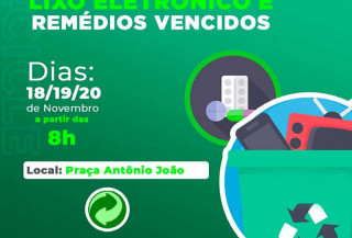 Prefeitura fará recolhimento de lixo eletrônico e medicamentos vencidos