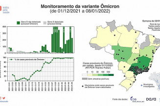 Monitoramento da variante ômicron entre 1 de dezembro e 8 de janeiro — Foto: Instituto Todos pela Saúde/Divulgação