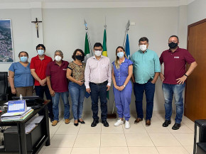 Jaime da FETEMS se reúne com prefeito de Camapuã e direção do SIMTED