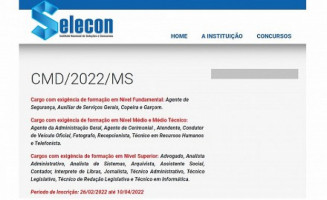 Site para inscrições do concurso da Câmara de Dourados apresenta instabilidades