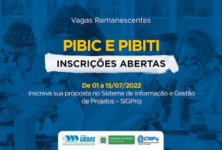 UEMS abre vagas remanescentes de bolsas PIBIC e PIBITI
