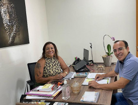 FETEMS: Deumeires recebe a visita do Presidente reeleito do SIMTED de Antônio João, Joel Aparecido