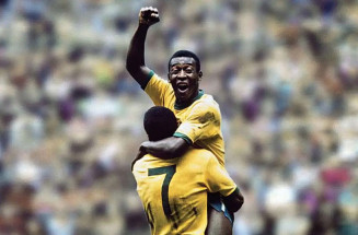 Pelé comemora gol pela Seleção Brasileira na Copa de 1970 (Reprodução/Instagram/@Pele)