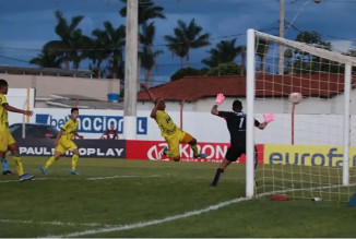 Gol do Mirassol contra o União ABC pela Copinha 2023. — Foto: Marcos Freitas/ Agência Girassol