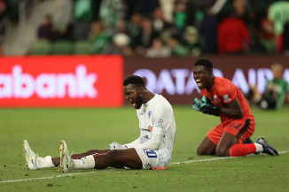 Jogadores do Violette, do Haiti, comemoram classificação sobre o Austin, da MLS — Foto: Getty Images