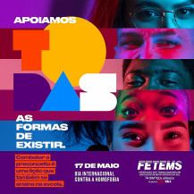 No Dia de Combate a Homofobia FETEMS reafirma defesa de Escola plural e democrática
