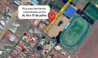 Trecho da Rua São José ficará interditado entre os dias 15, 16 e 17 de julho em Nova Andradina