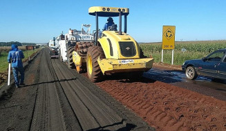 Iniciada a obra de restauração da MS-460, a Estrada da Água Fria em Maracaju