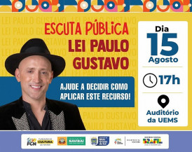 Prefeitura de Naviraí realiza Escuta Pública sobre a Lei Paulo Gustavo no dia 15 de agosto