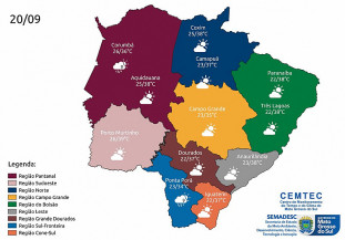 Previsão de altas temperaturas e tempo seco nesta quarta-feira em MS