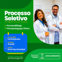 Saúde de Nova Andradina abre seleção para Fonoaudiólogo e Psicopedagogo Clínico