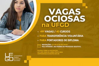 UFGD abre 491 vagas para portadores de diploma e transferência