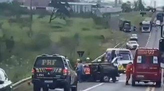 Acidente na BR-163 em Campo Grande deixa casal de idosos feridos