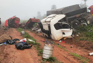 Acidente entre carretas deixa um morto e um ferido na MS-157, próximo à Gleba Santa Terezinha